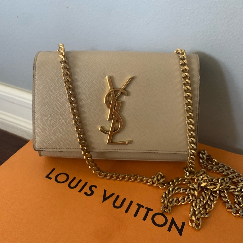 Authentic YSL Grain de poudre small monogram Kate